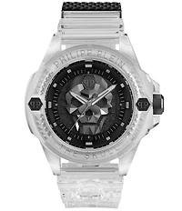 Philipp Plein Men's The Kull Synthetic Quartz Analog Grey Silicone Strap Watch