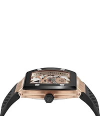 Philipp Plein Men's The Skeleton Automatic Black Silicone Strap Watch