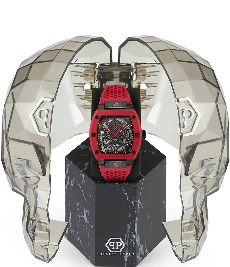Philipp Plein Men's The Skeleton Automatic Silicone Strap Watch