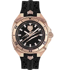 Philipp Plein Men's Thunder Force Analog Metal Silicone Strap Watch