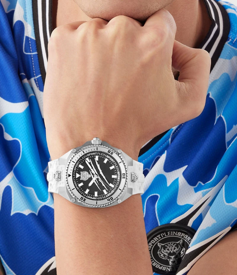 Philipp Plein Men's Thunder Force Analog Metal Silicone Strap Watch