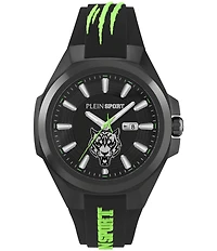 Philipp Plein Men's Tigermaster Automatic Silicone Strap Watch