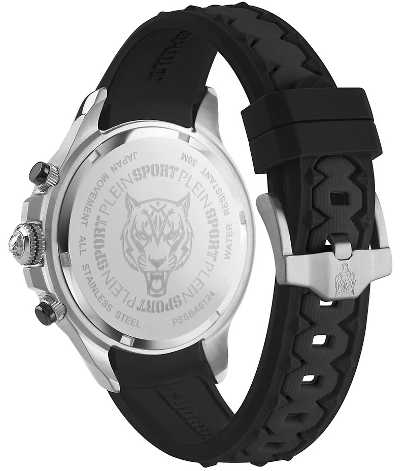 Philipp Plein Men's Warrior Tech Chronograph Silicone Strap 47mm Watch