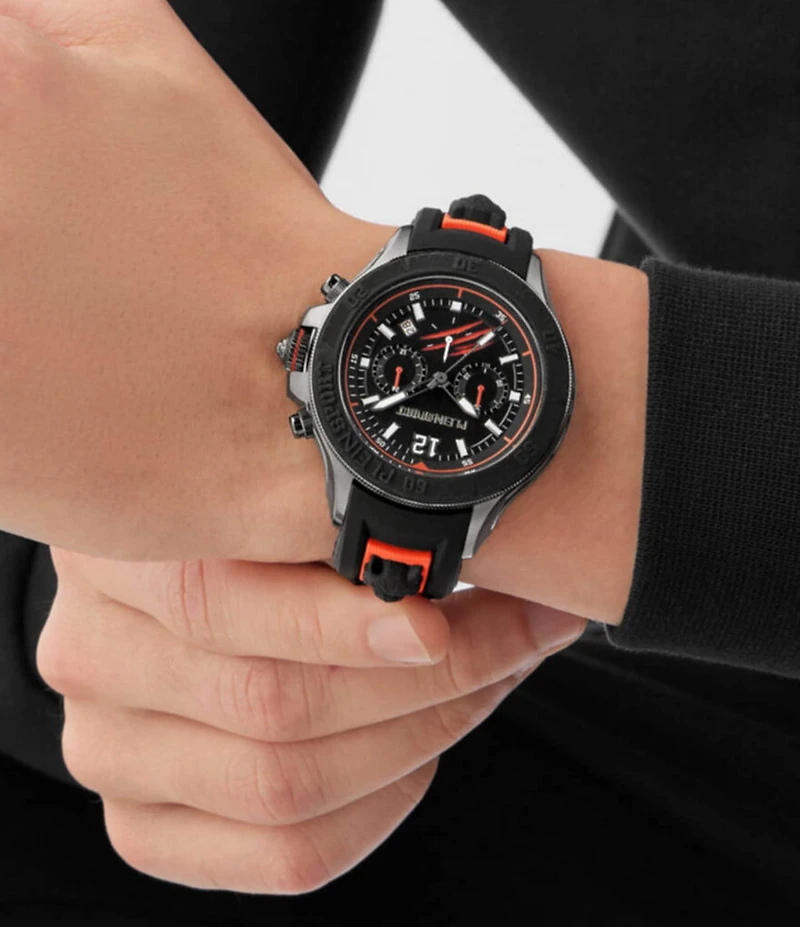 Philipp Plein Men's Warrior Tech Chronograph Silicone Strap 47mm Watch