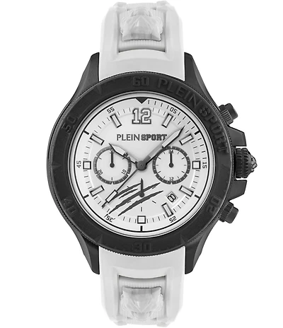 Philipp Plein Men's Warrior Tech Chronograph Black Silicone Strap Watch