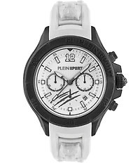Philipp Plein Men's Warrior Tech Chronograph Black Silicone Strap Watch