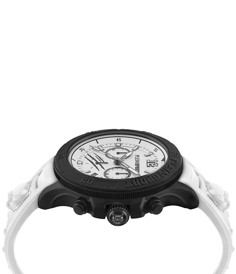 Philipp Plein Men's Warrior Tech Chronograph Black Silicone Strap Watch