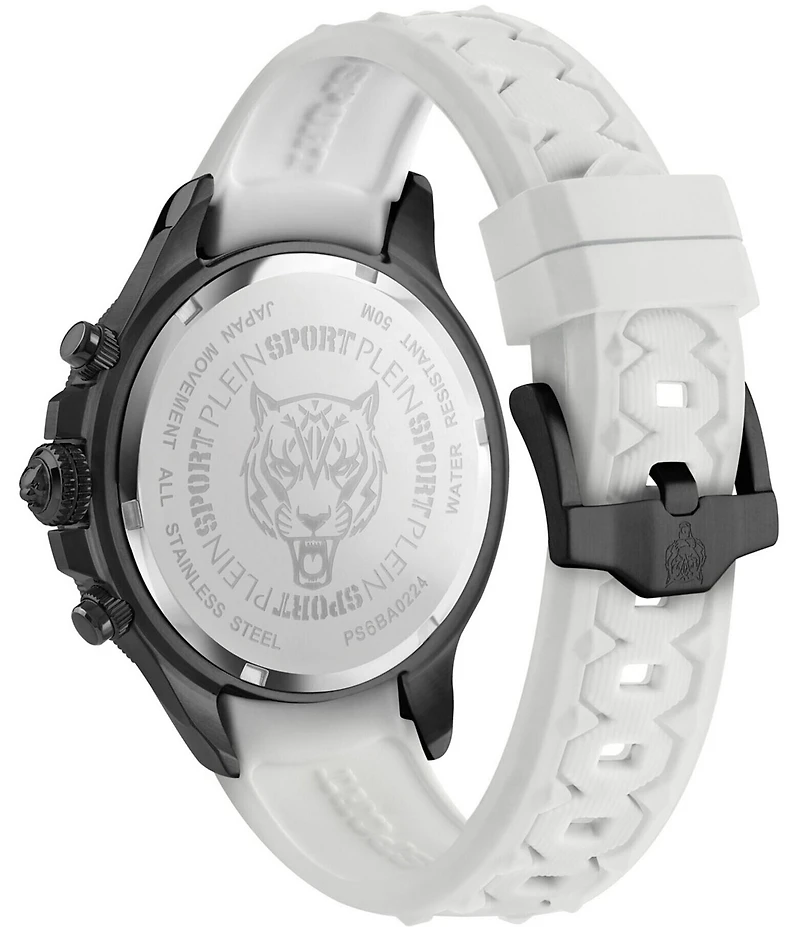 Philipp Plein Men's Warrior Tech Chronograph Black Silicone Strap Watch