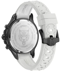 Philipp Plein Men's Warrior Tech Chronograph Black Silicone Strap Watch