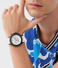 Philipp Plein Men's Warrior Tech Chronograph Black Silicone Strap Watch