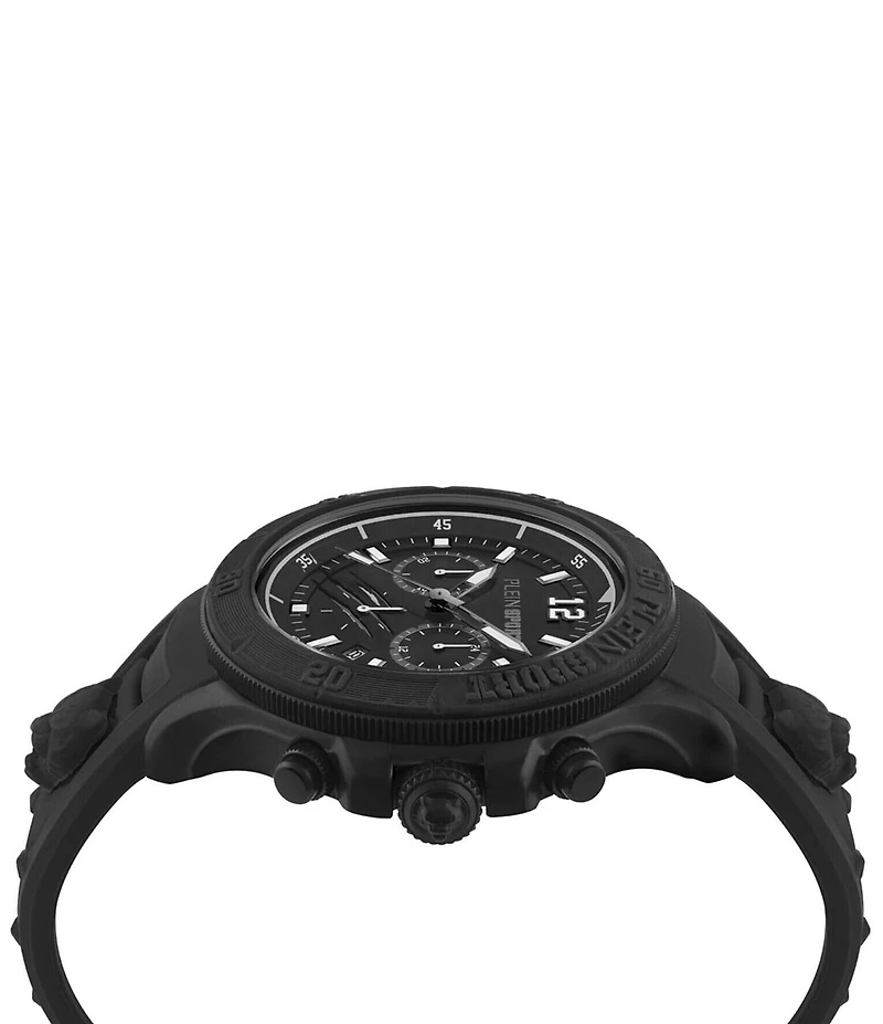 Philipp Plein Men's Warrior Tech Chronograph Black Silicone Strap Watch