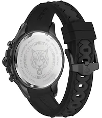 Philipp Plein Men's Warrior Tech Chronograph Black Silicone Strap Watch