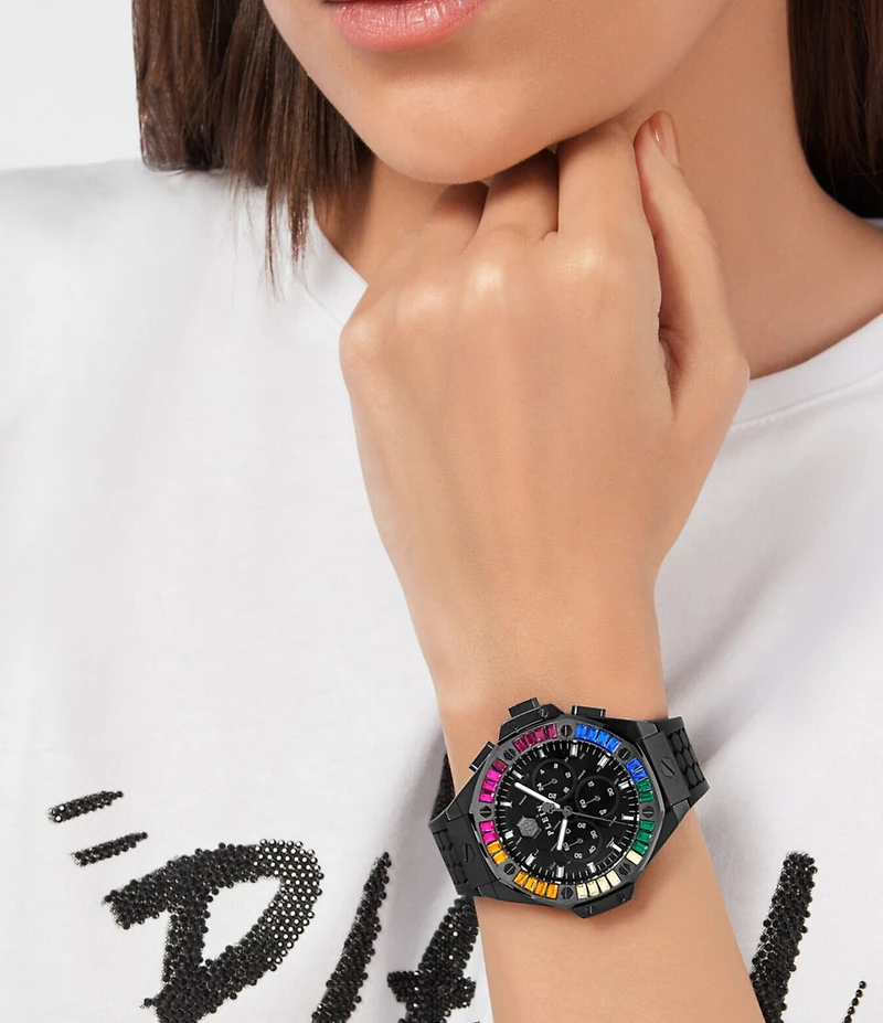 Philipp Plein Women's Chrono Royal Silicone Strap Watch