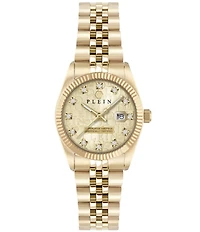 Philipp Plein Women's Date Superlative Mechanical Automatic Gold Tone Stainless Steel Bracelet Watch