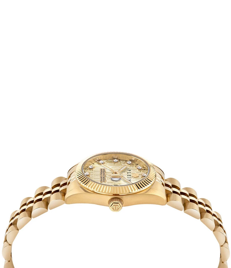 Philipp Plein Women's Date Superlative Mechanical Automatic Gold Tone Stainless Steel Bracelet Watch