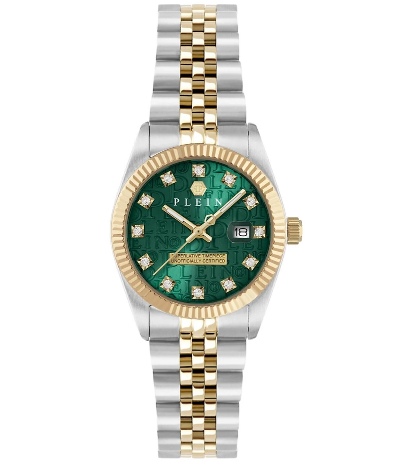 Philipp Plein Women's Date Superlative Mechanical Automatic Two Tone Stainless Steel Bracelet Watch