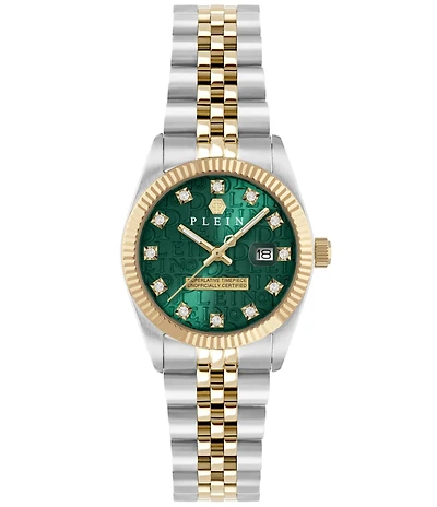 Philipp Plein Women's Date Superlative Mechanical Automatic Two Tone Stainless Steel Bracelet Watch