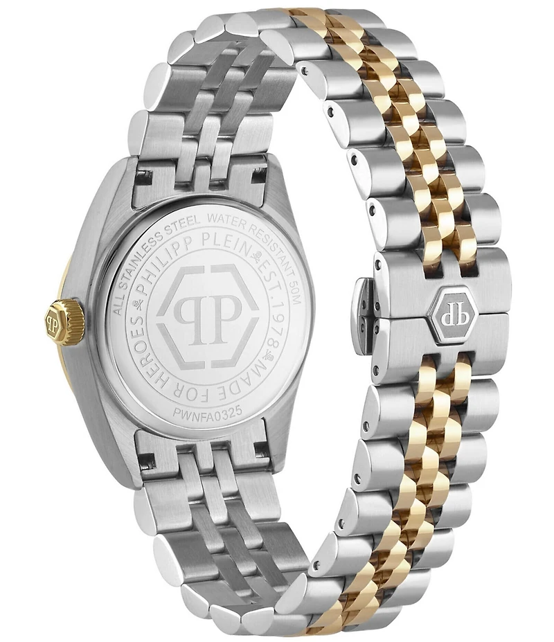 Philipp Plein Women's Date Superlative Mechanical Automatic Two Tone Stainless Steel Bracelet Watch