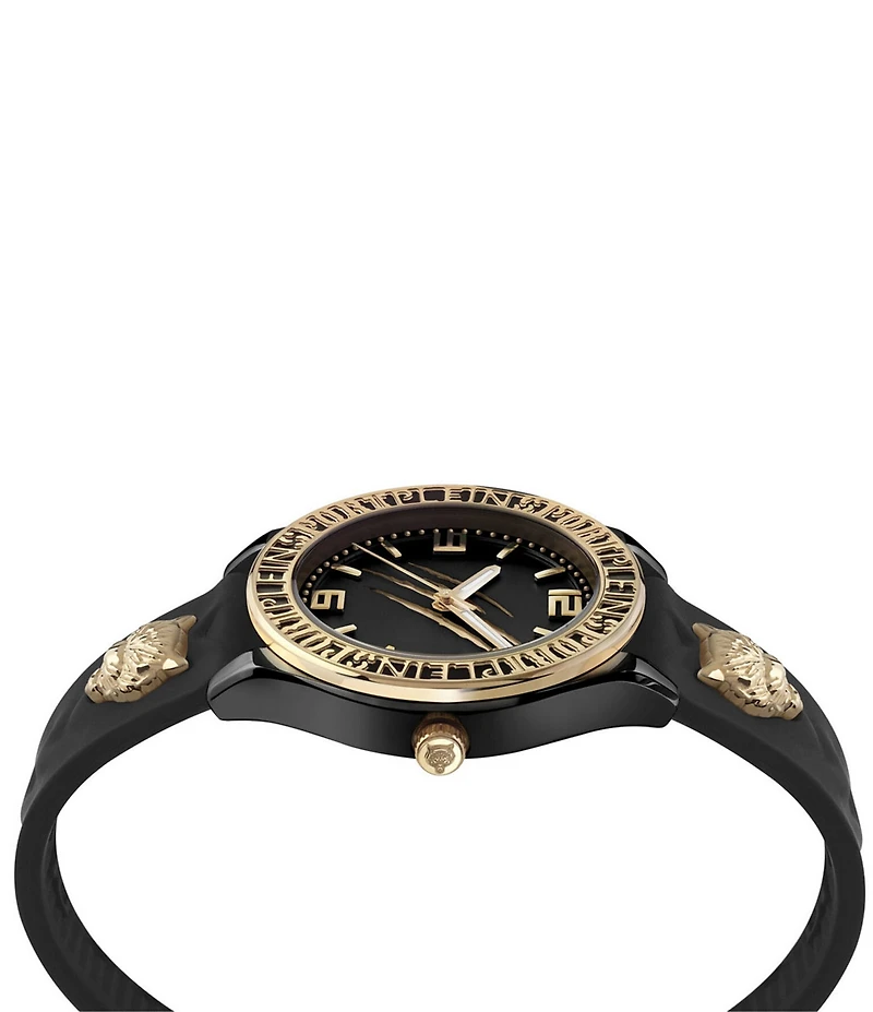 Philipp Plein Women's Eclipse Analog Gold Silicone Strap Watch