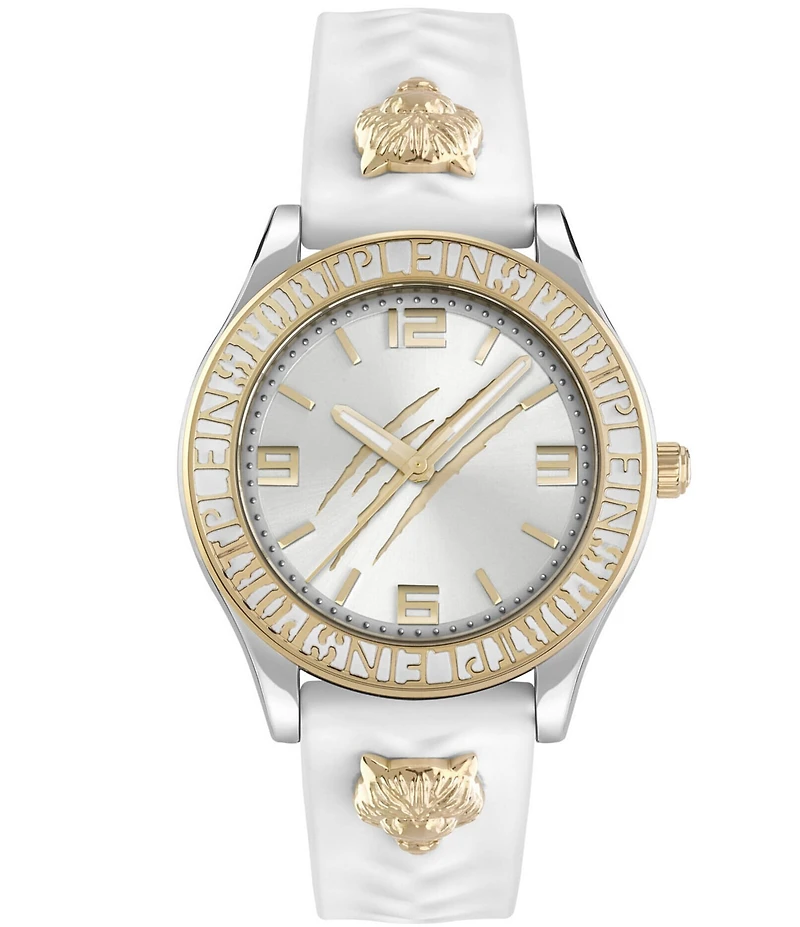 Philipp Plein Women's Eclipse Analog Gold Silicone Strap Watch