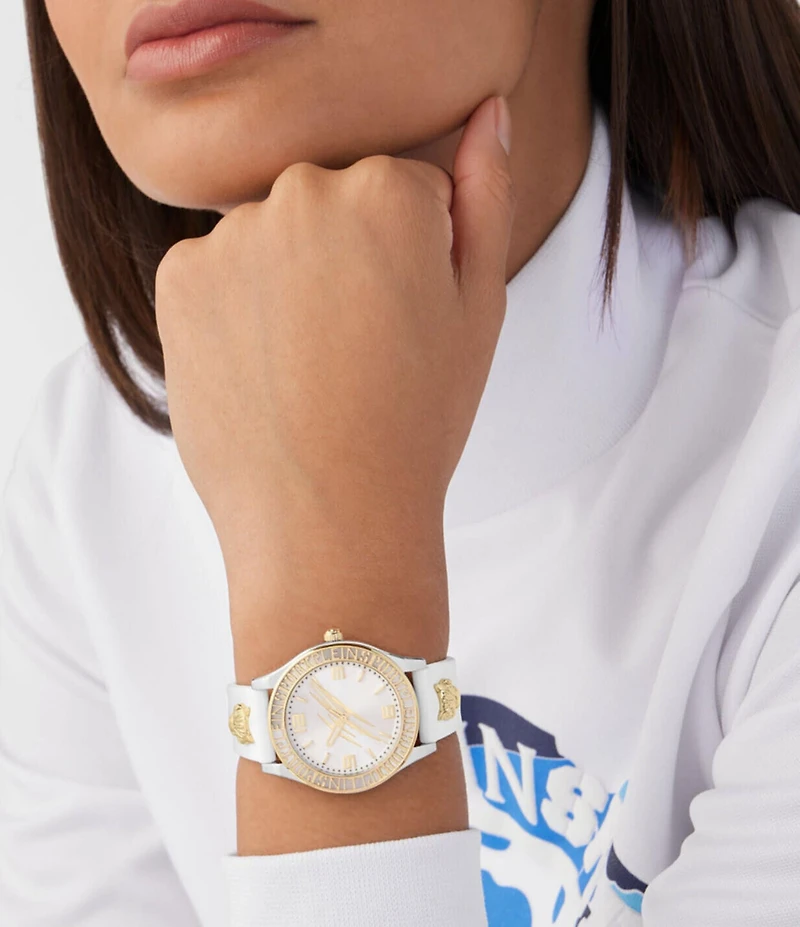 Philipp Plein Women's Eclipse Analog Gold Silicone Strap Watch