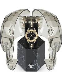Philipp Plein Women's Lady Rock Analog Black Leather Studded Strap Watch