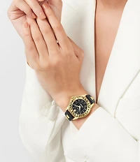 Philipp Plein Women's Lady Rock Analog Black Leather Studded Strap Watch
