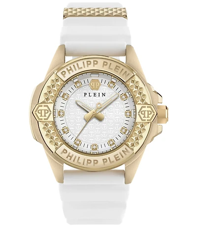 Philipp Plein Women's Plein Majesty Analog White Silicone Strap Watch