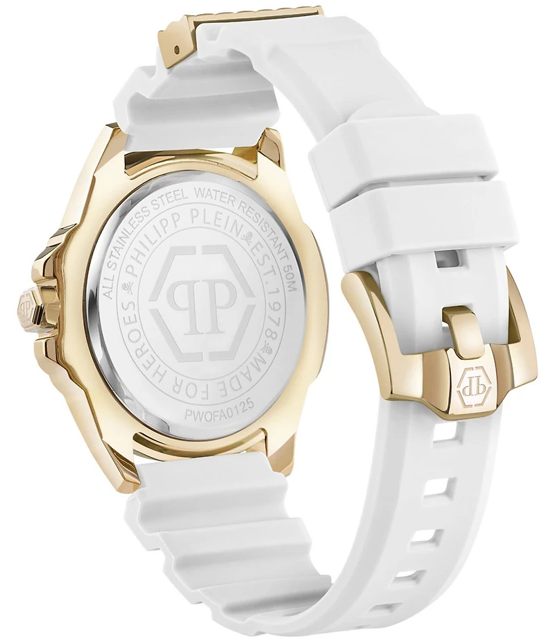 Philipp Plein Women's Plein Majesty Analog White Silicone Strap Watch