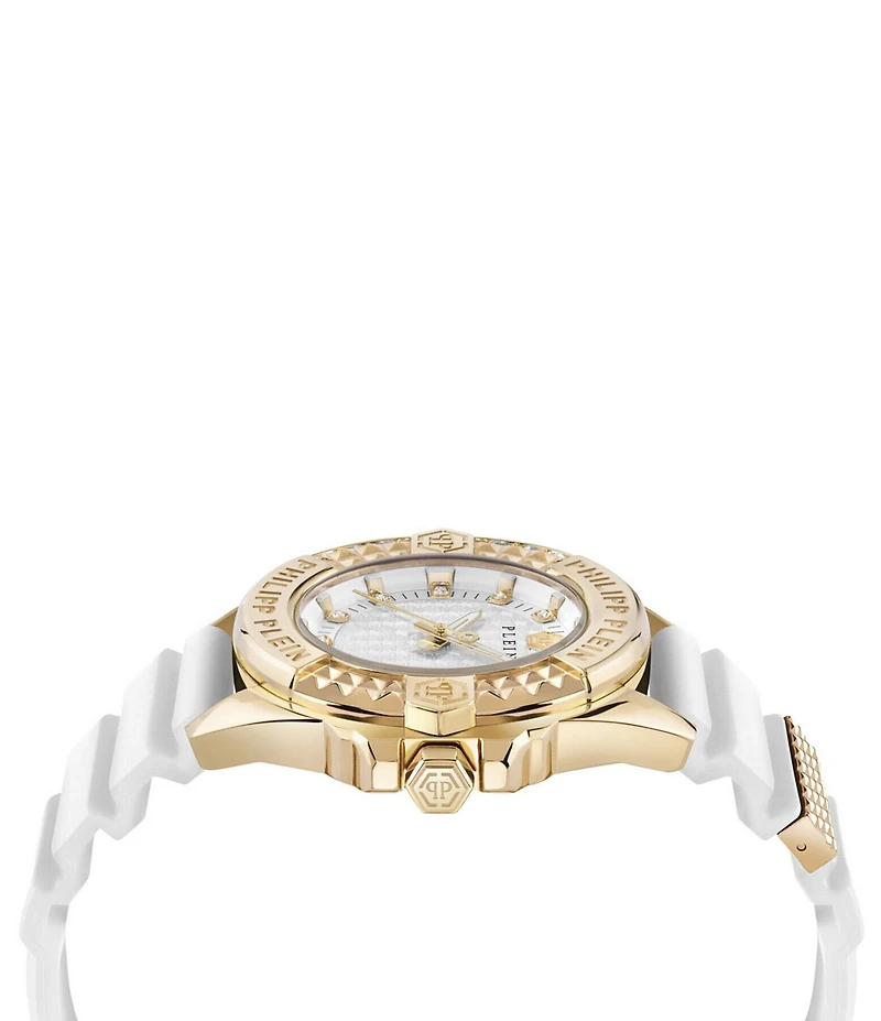 Philipp Plein Women's Plein Majesty Analog White Silicone Strap Watch