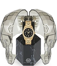 Philipp Plein Women's Queen Quartz Analog Black Dial Gold Stainless Steel Bracelet Watch
