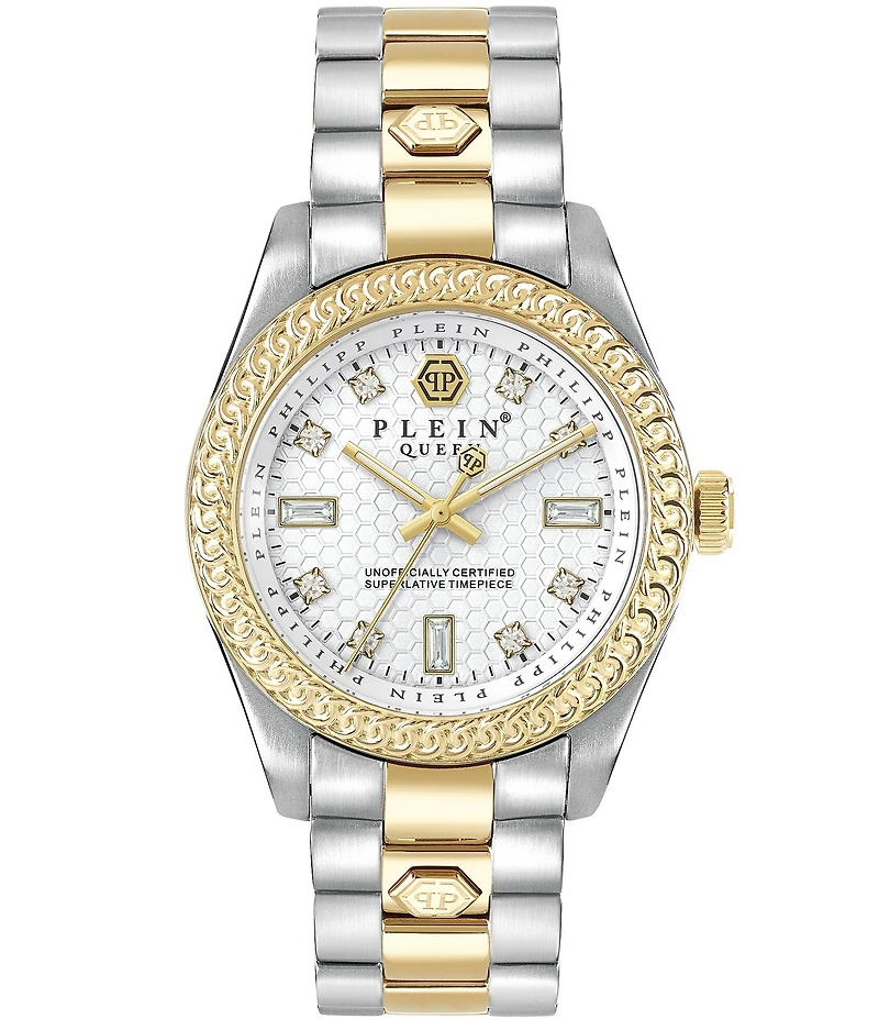 Philipp Plein Women's Queen Quartz Analog Two Tone Stainless Steel Bracelet Watch