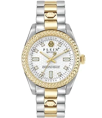 Philipp Plein Women's Queen Quartz Analog Two Tone Stainless Steel Bracelet Watch