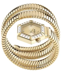 Philipp Plein Women's Snake Hexagon Analog Gold Tone Stainless Steel Bracelet Watch