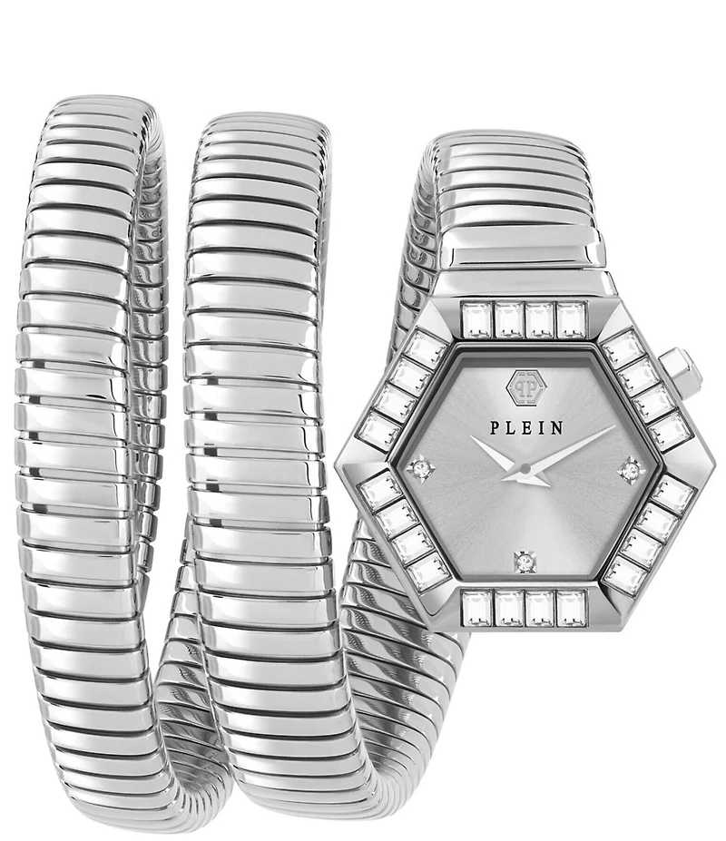 Philipp Plein Women's Snake Hexagon Crystal Analog Bracelet Watch