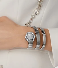 Philipp Plein Women's Snake Hexagon Crystal Analog Bracelet Watch