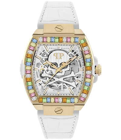 Philipp Plein Women's The Keleton 2.0 Automatic Leather Strap Watch