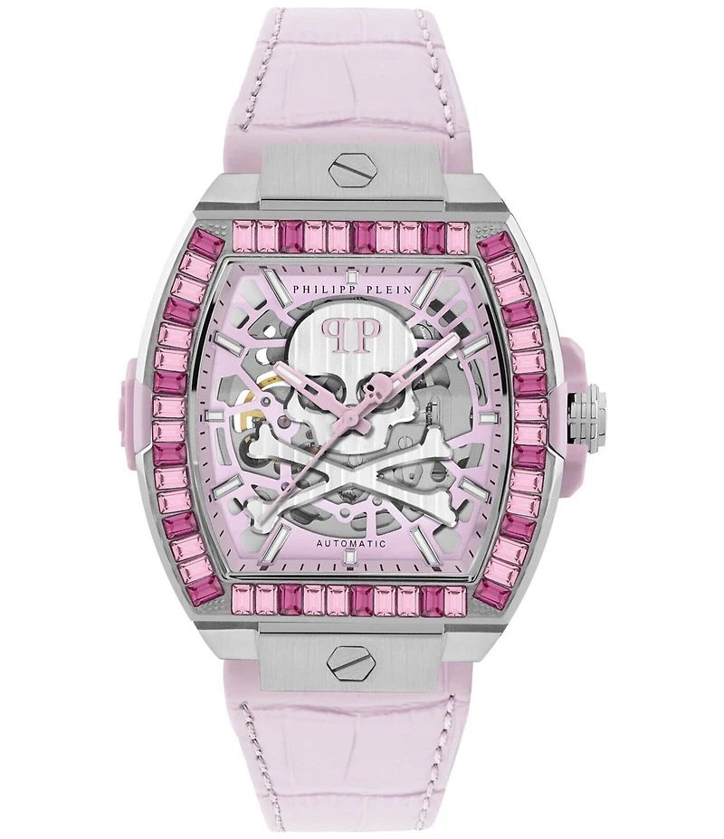 Philipp Plein Women's The Keleton 2.0 Automatic Leather Strap Watch