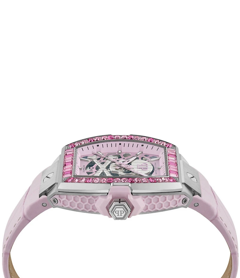 Philipp Plein Women's The Keleton 2.0 Automatic Leather Strap Watch