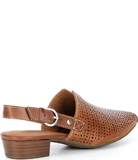 Pikolinos Alameda Perforated Leather Block Heel Slingback Pumps