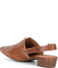 Pikolinos Alameda Perforated Leather Block Heel Slingback Pumps
