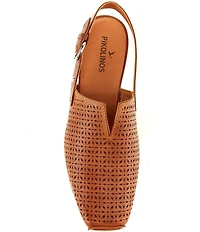 Pikolinos Alameda Perforated Leather Block Heel Slingback Pumps