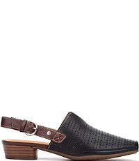 Pikolinos Alameda Perforated Leather Block Heel Slingback Mules