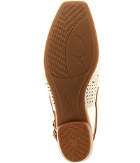 Pikolinos Alameda Perforated Leather Block Heel Slingback Pumps