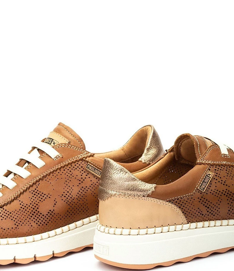 Pikolinos Arenas Floral Perforated Leather Sneakers