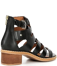 Pikolinos Blanes Leather Block Heel Gladiator Sandals