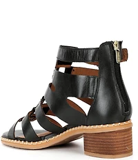 Pikolinos Blanes Leather Block Heel Gladiator Sandals