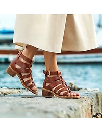 Pikolinos Blanes Leather Block Heel Gladiator Sandals