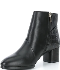 Pikolinos Calafat Leather Croco Embossed Leather Booties