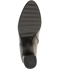 Pikolinos Calafat Leather Croco Embossed Leather Booties